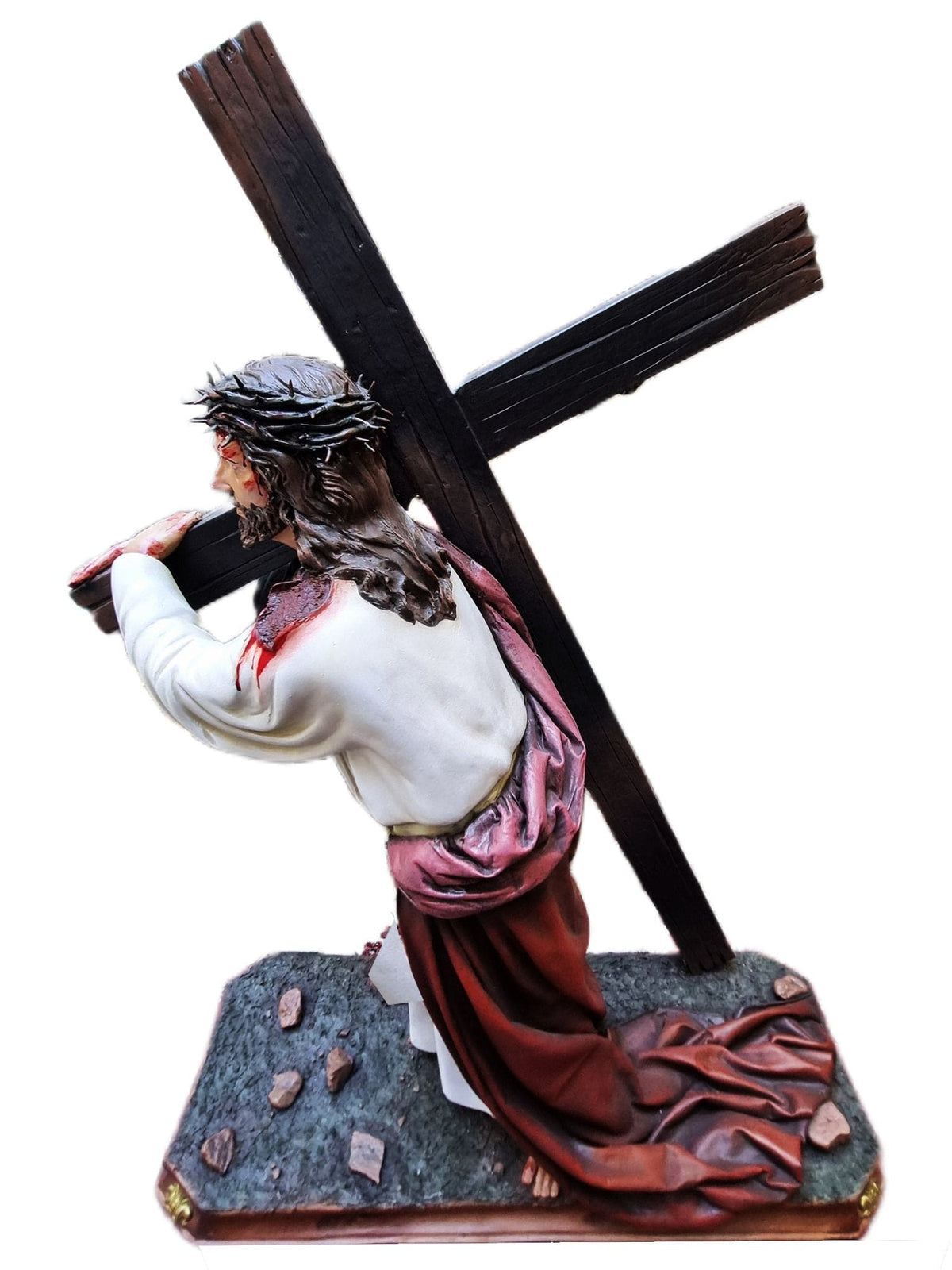 Imagem de Nosso Senhor dos Passos Colorida em Fibra de Vidro 130 m-TerraCotta Arte Sacra