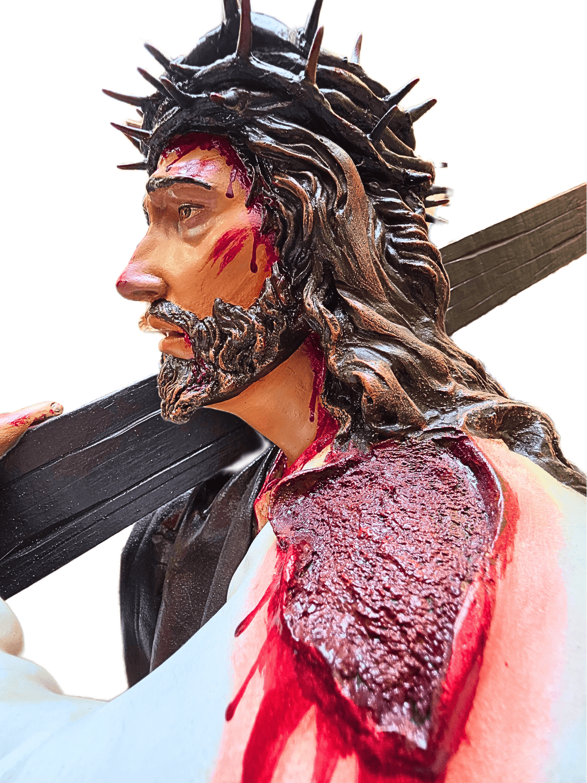 Imagem de Nosso Senhor dos Passos Colorida em Fibra de Vidro 130 m-TerraCotta Arte Sacra