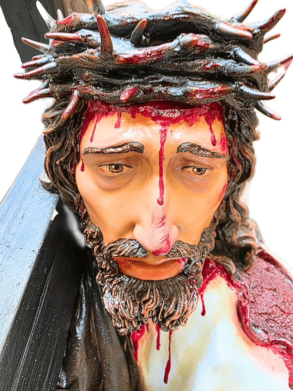 Imagem de Nosso Senhor dos Passos Colorida em Fibra de Vidro 130 m-TerraCotta Arte Sacra