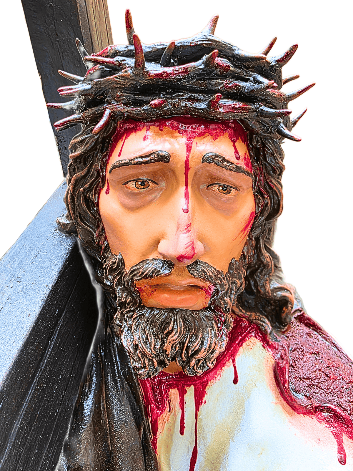 Imagem de Nosso Senhor dos Passos Colorida em Fibra de Vidro 130 m-TerraCotta Arte Sacra