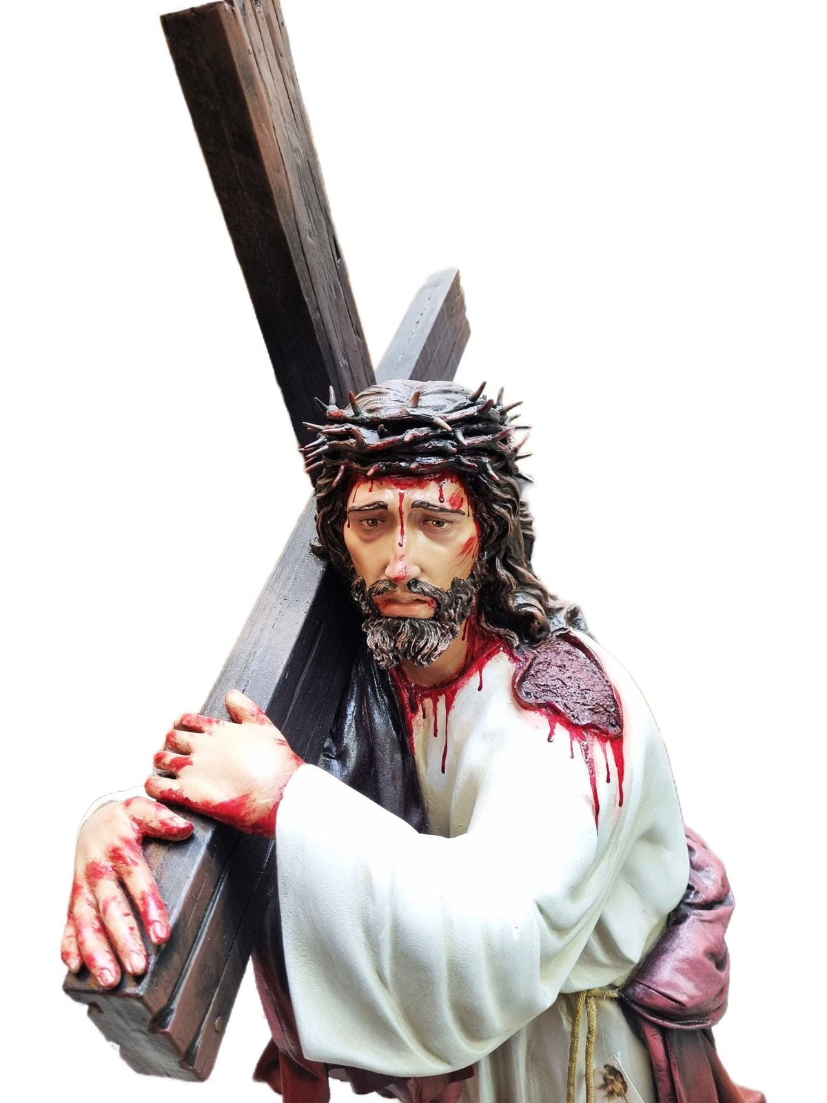 Imagem de Nosso Senhor dos Passos Colorida em Fibra de Vidro 130 m-TerraCotta Arte Sacra