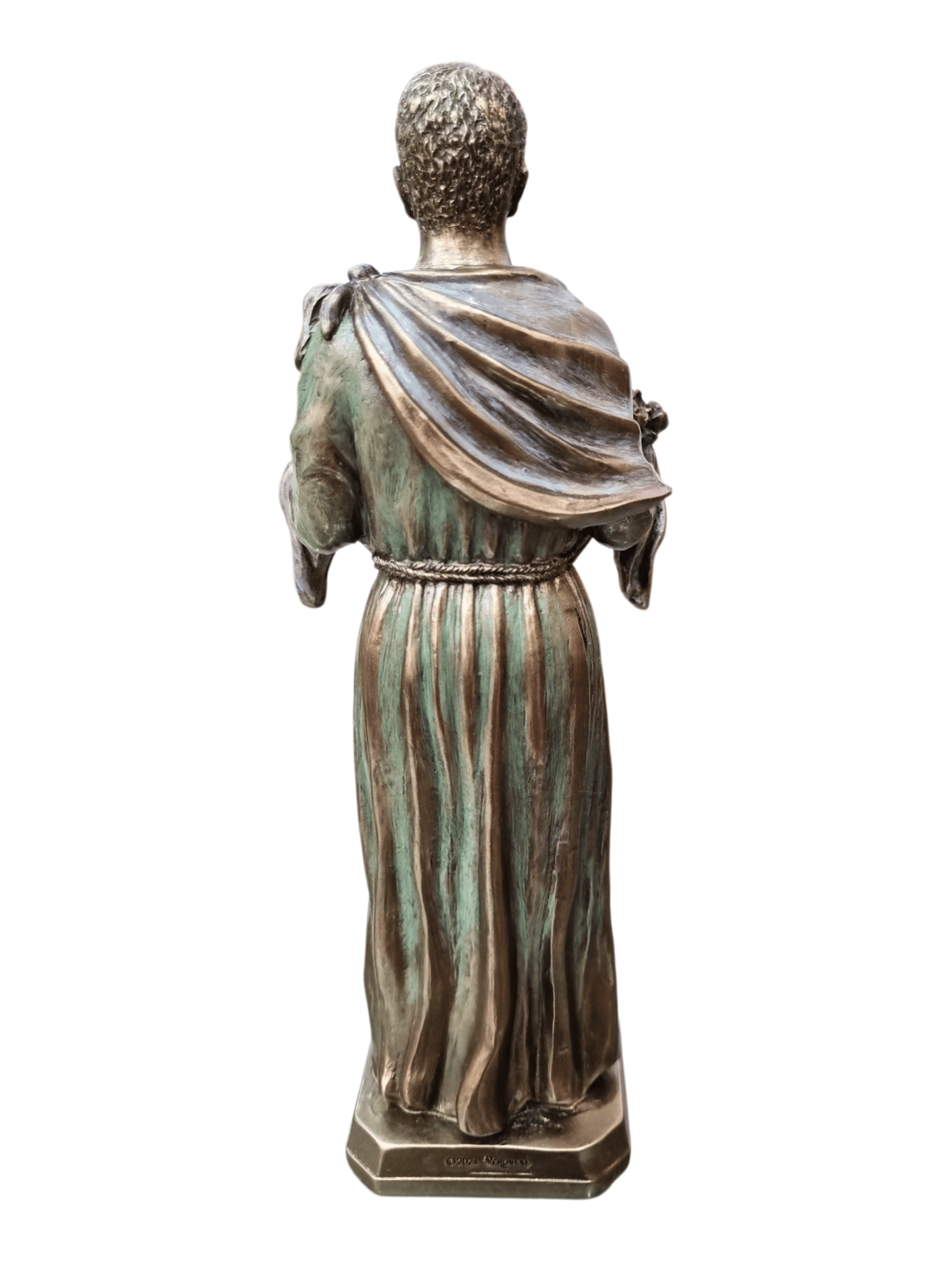 Imagem de San Juan Diego em Pó de Mármore com Acabamento em Bronze 20 cm-TerraCotta Arte Sacra