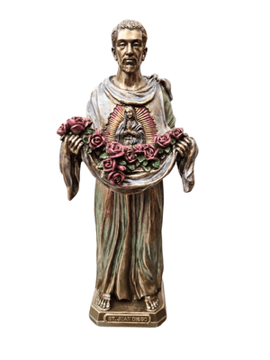 Imagem de San Juan Diego em Pó de Mármore com Acabamento em Bronze 20 cm-TerraCotta Arte Sacra