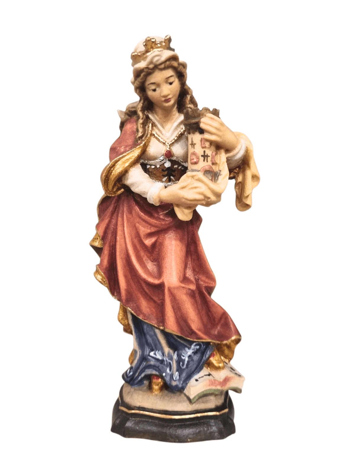 Imagem de Santa Bárbara em Madeira Italiana 15 cm-TerraCotta Arte Sacra