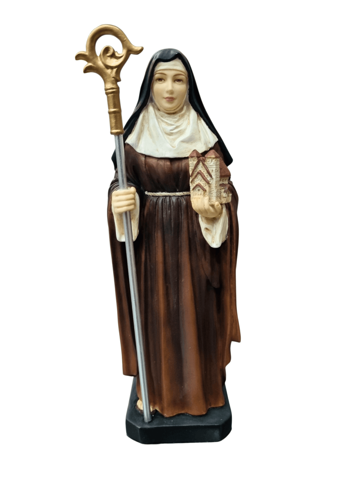Imagem de Santa Brígida em Resina Colorida 16 cm-TerraCotta Arte Sacra