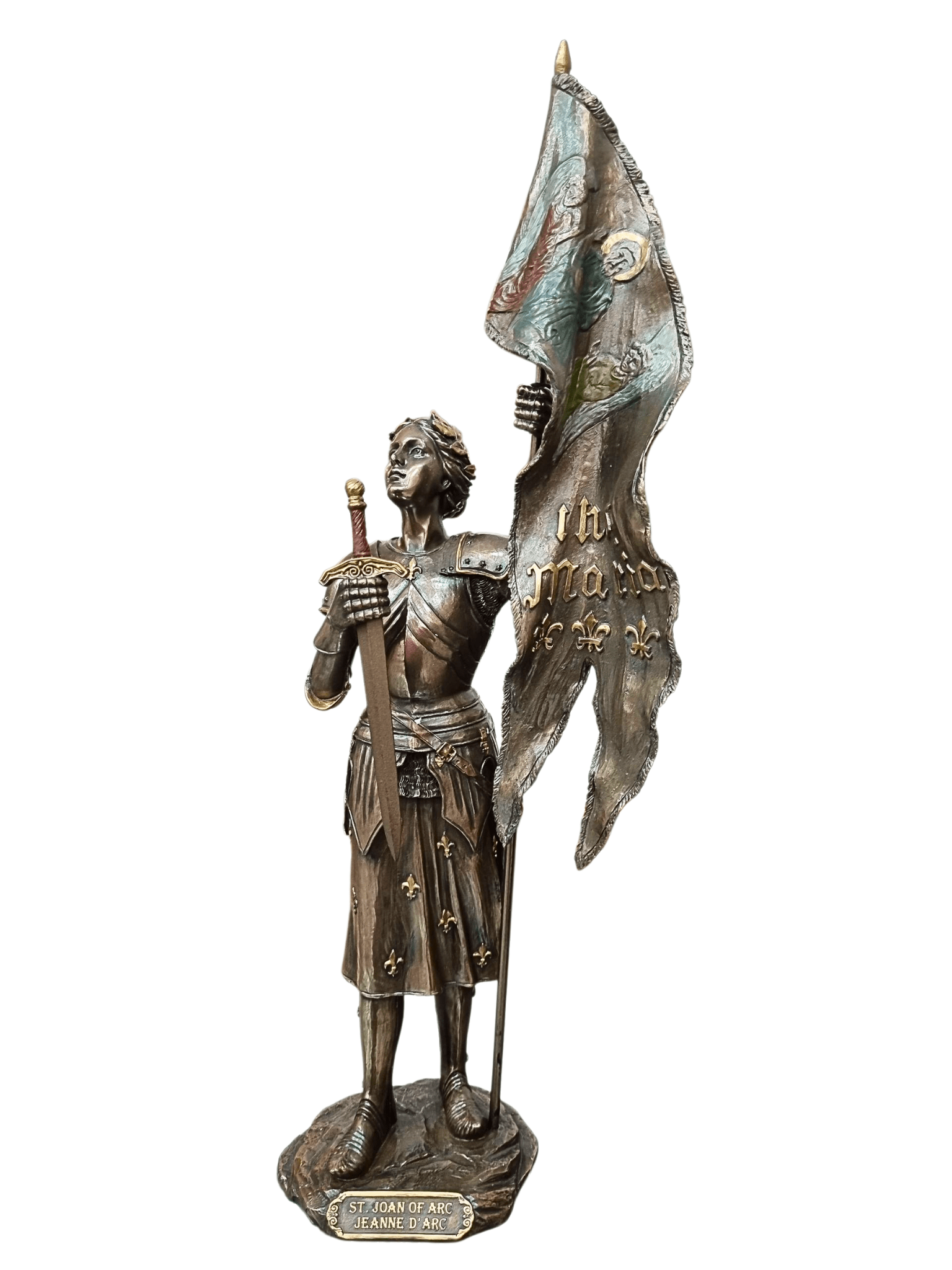 Imagem de Santa Joana D'arc Acabamento em Bronze 38 cm-TerraCotta Arte Sacra