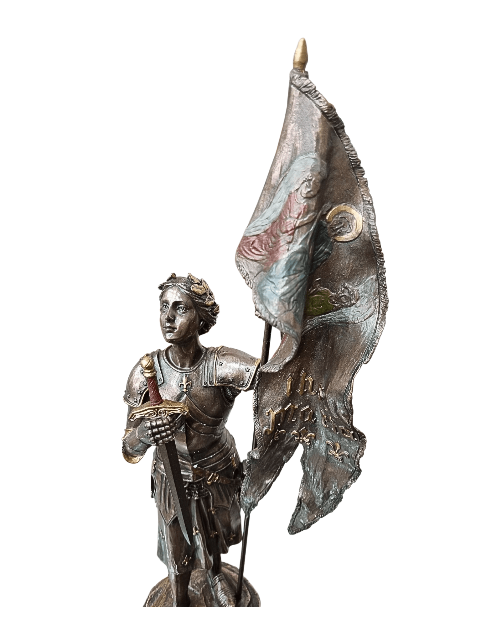 Imagem de Santa Joana D'arc Acabamento em Bronze 38 cm-TerraCotta Arte Sacra