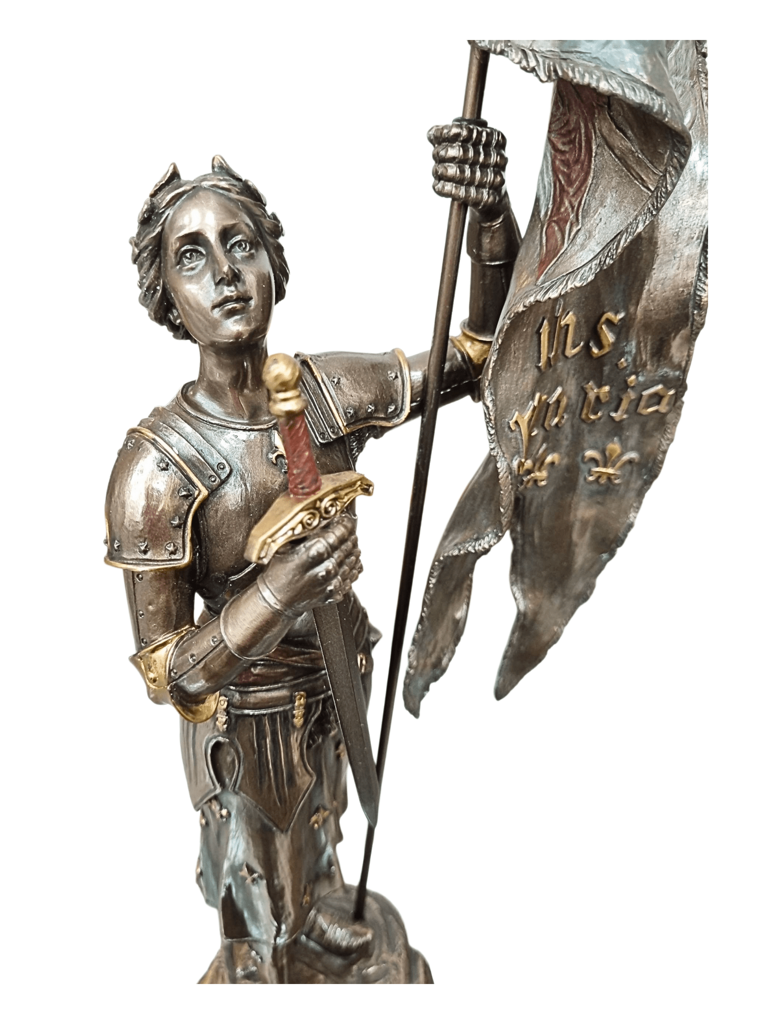 Imagem de Santa Joana D'arc Acabamento em Bronze 38 cm-TerraCotta Arte Sacra