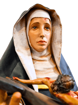 Imagem de Santa Rita de Cássia Colorida em Fibra de Vidro 120 m-TerraCotta Arte Sacra