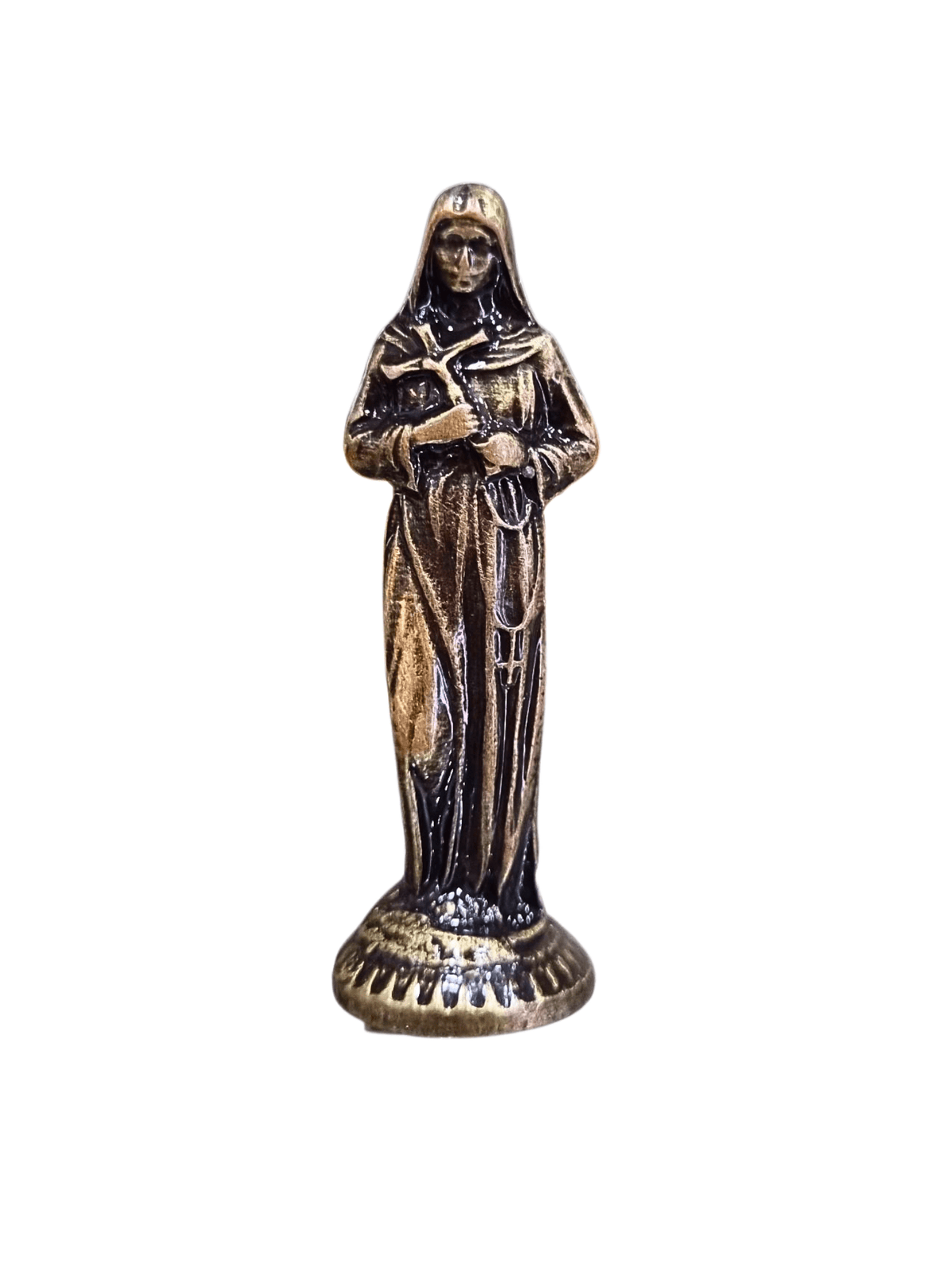 Imagem de Santa Rita de Cássia em Metal 5,5 cm-TerraCotta Arte Sacra