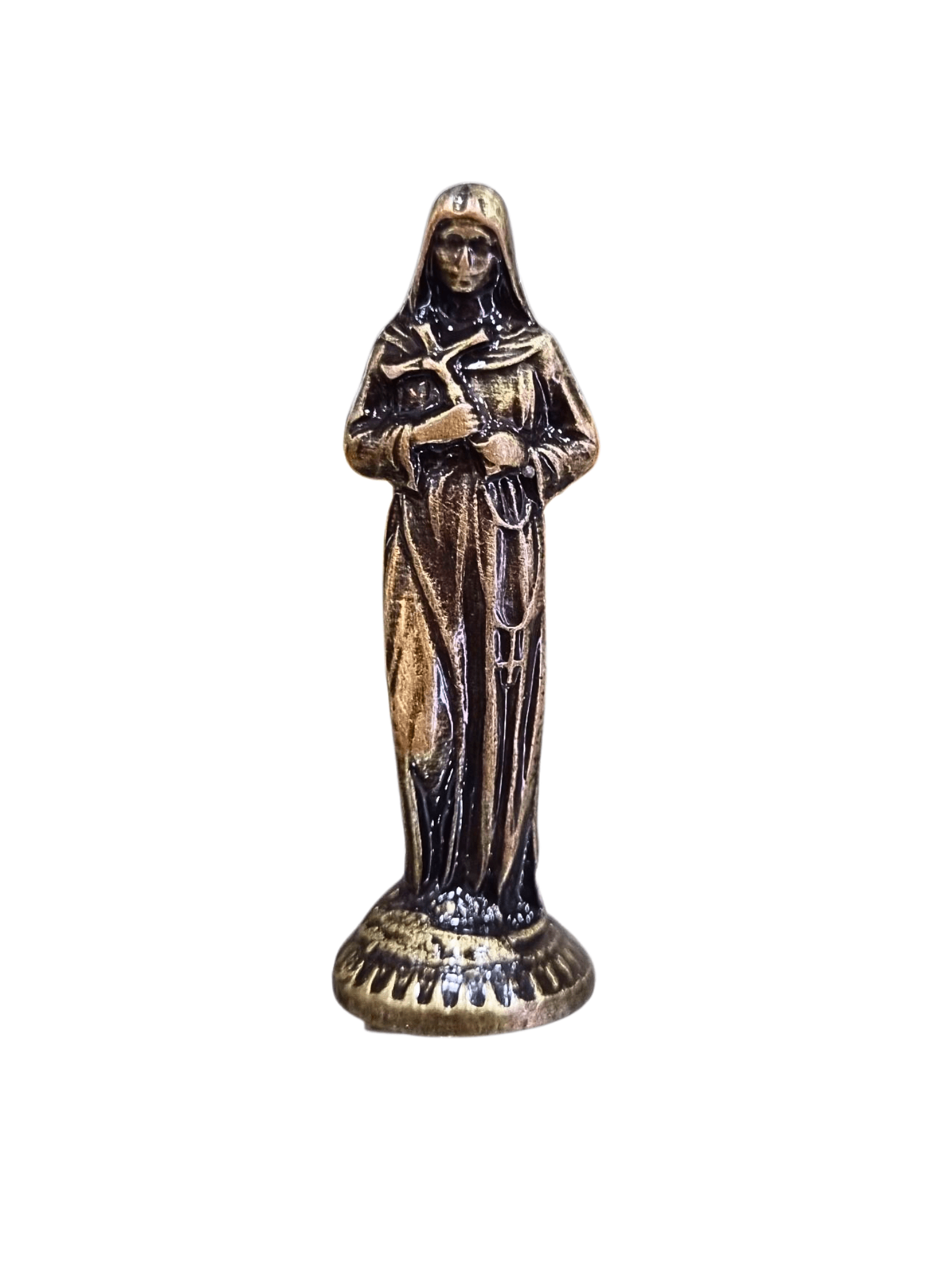 Imagem de Santa Rita de Cássia em Metal 5,5 cm-TerraCotta Arte Sacra
