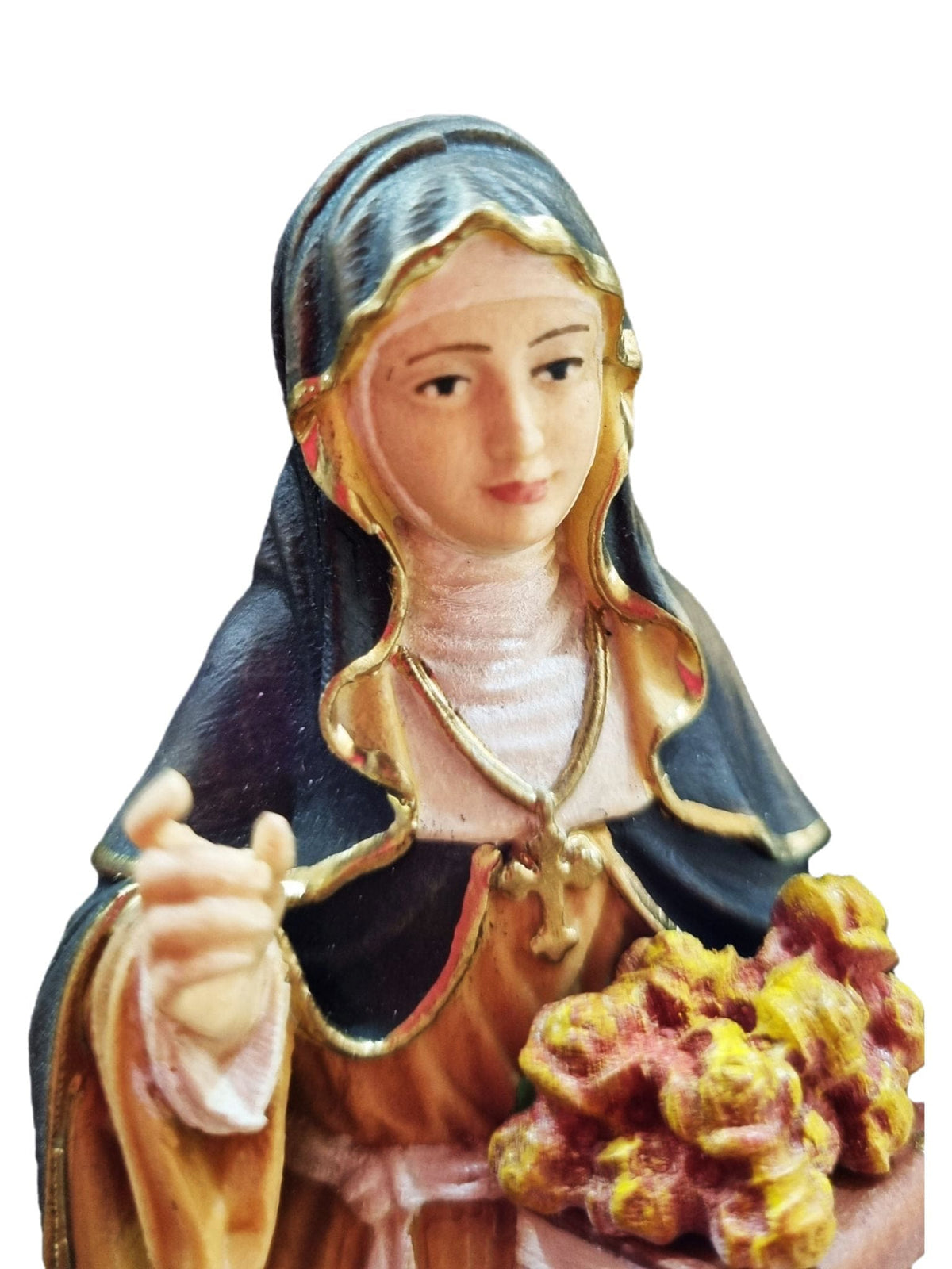 Imagem de Santa Rosa de Lima em Madeira Italiana 15 cm-TerraCotta Arte Sacra