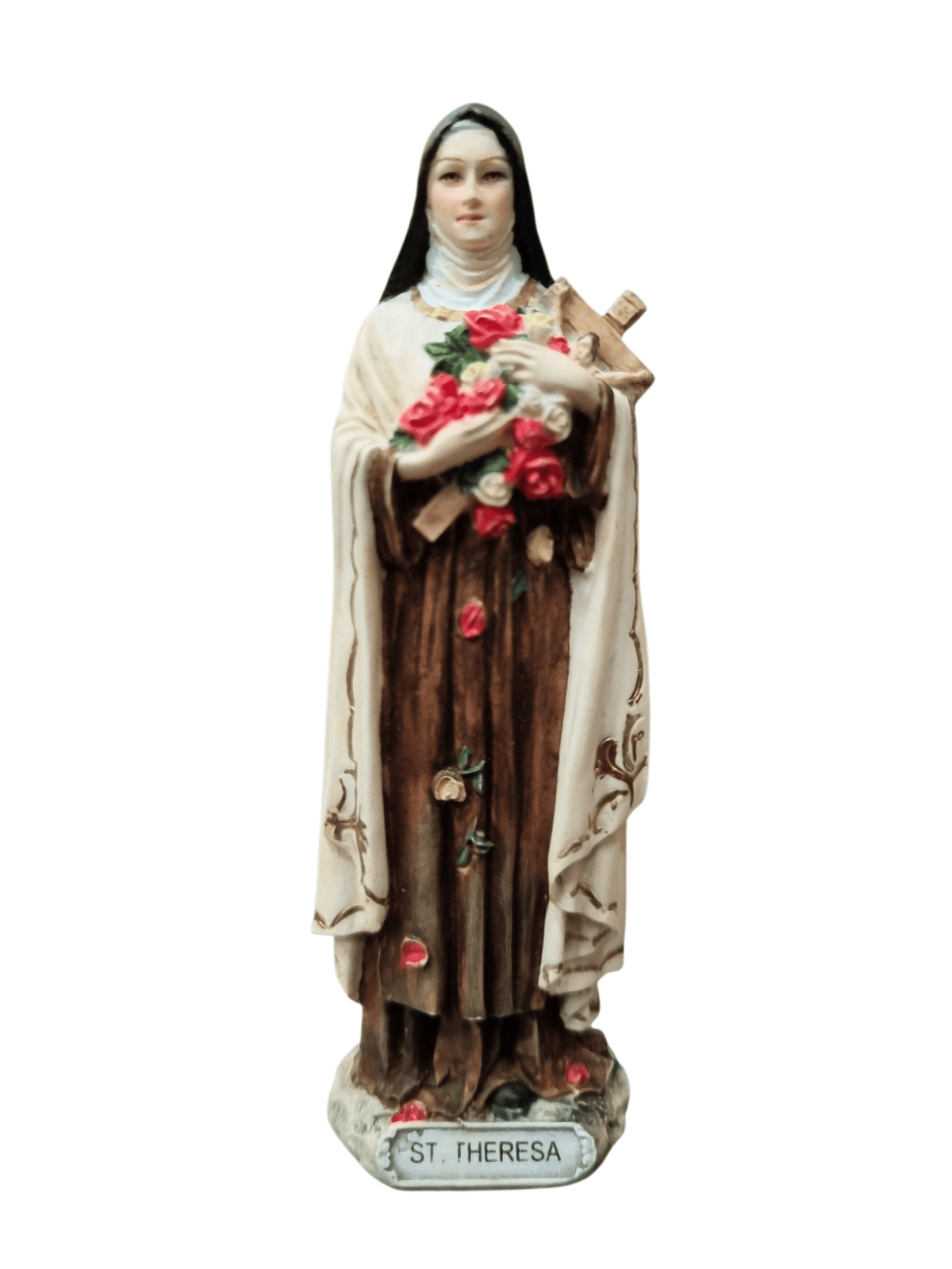 Imagem de Santa Terezinha do Menino Jesus em Resina colorida 8,5 cm-TerraCotta Arte Sacra