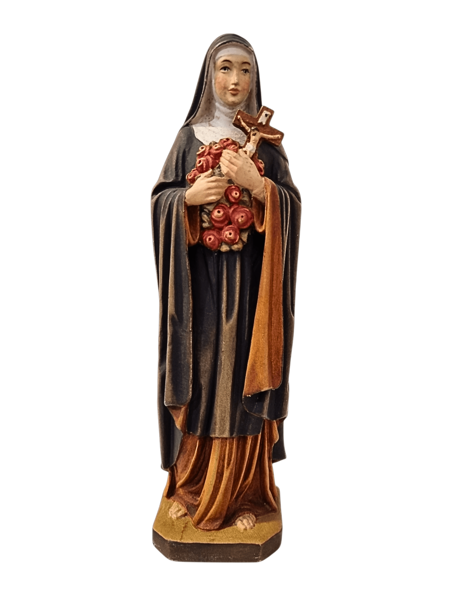 Imagem de Santa Terezinha em Madeira Italiana 19,5 cm-TerraCotta Arte Sacra