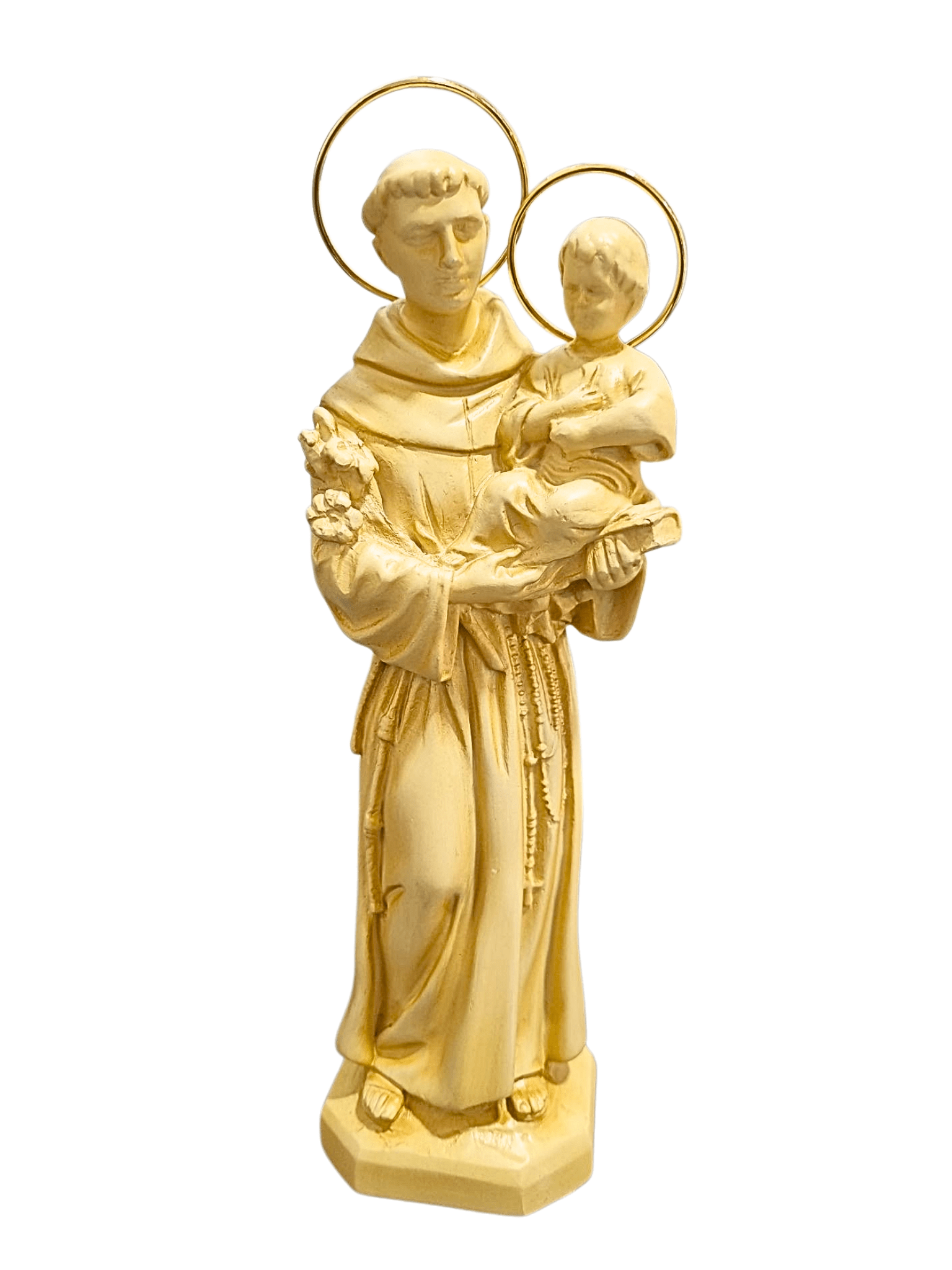 Imagem de Santo Antônio em Pó de Mármore 25 cm Cor Marfim-TerraCotta Arte Sacra