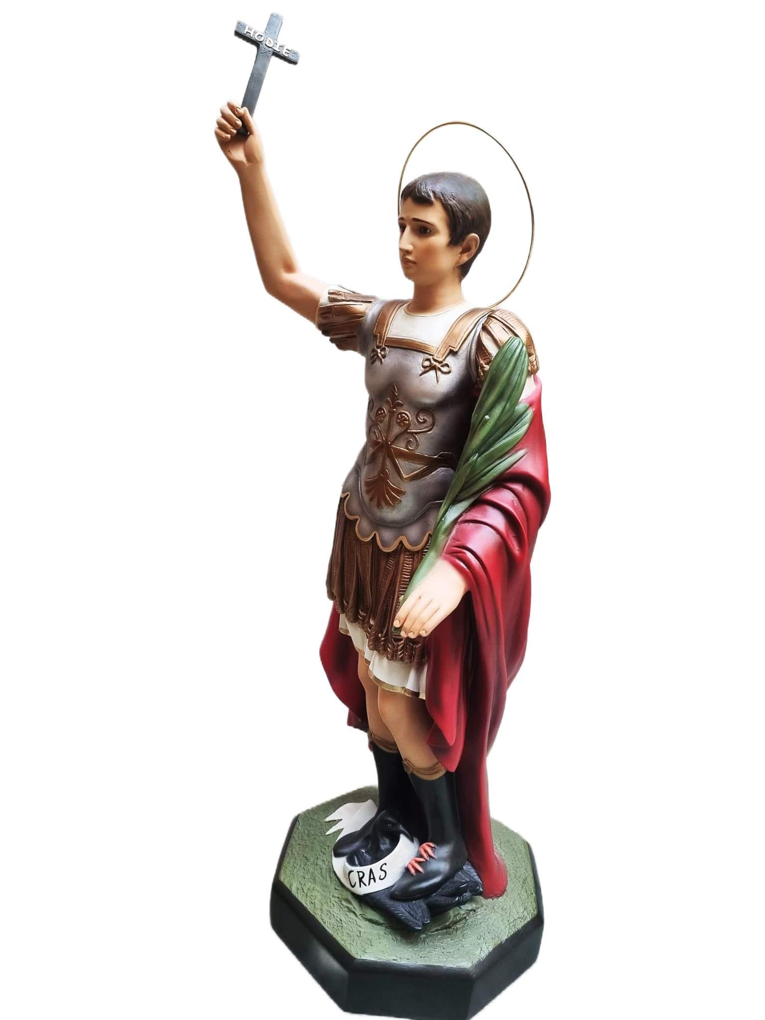 Imagem de Santo Expedito em Pó de Mármore com Olhos de Vidro 60 cm-TerraCotta Arte Sacra