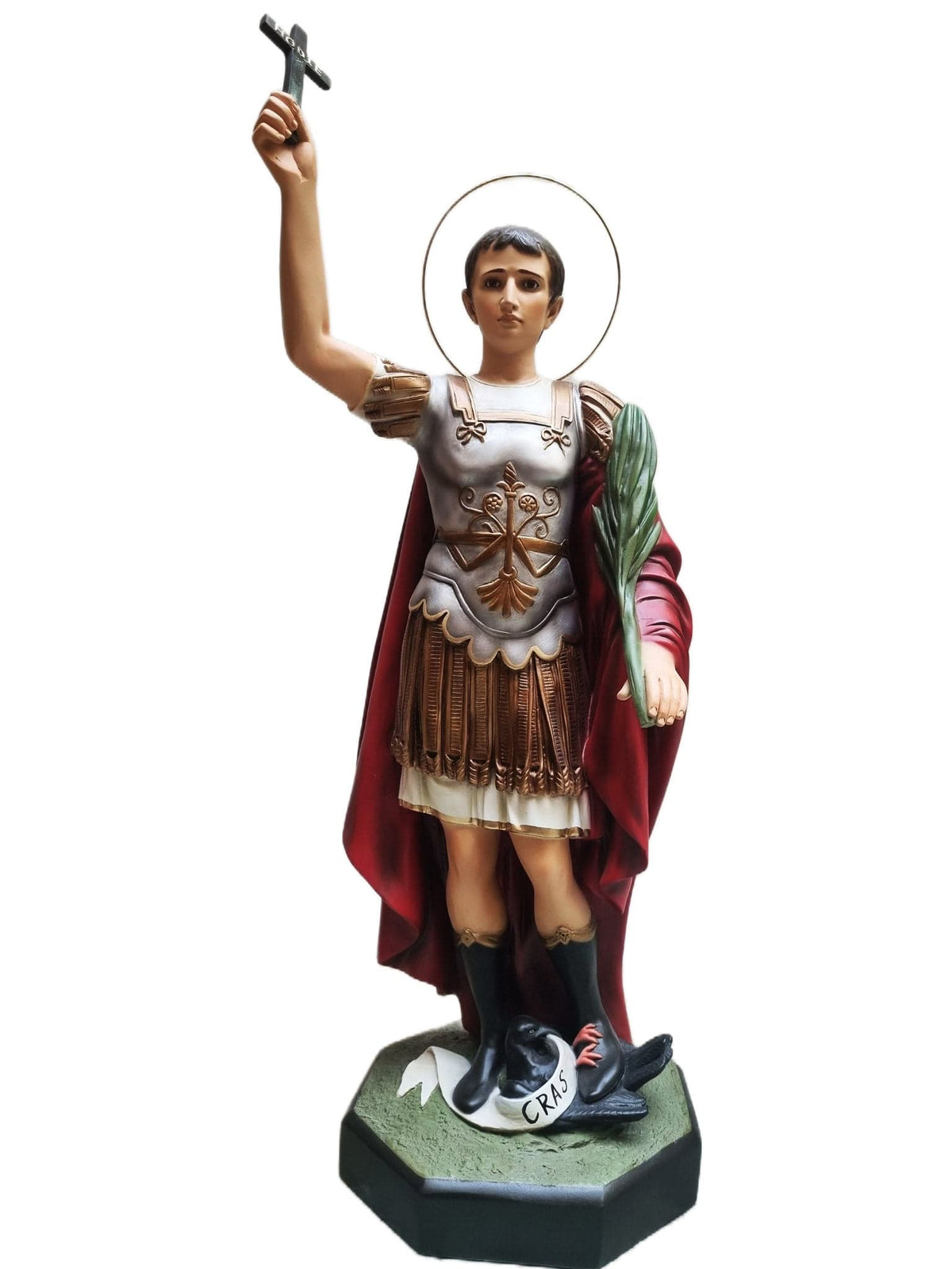 Imagem de Santo Expedito em Pó de Mármore com Olhos de Vidro 60 cm-TerraCotta Arte Sacra