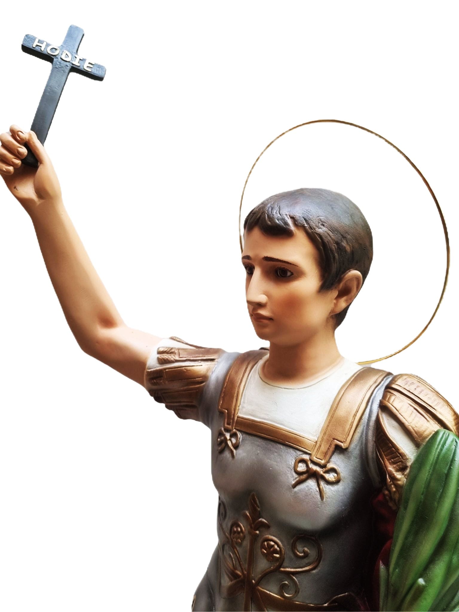 Imagem de Santo Expedito em Pó de Mármore com Olhos de Vidro 60 cm-TerraCotta Arte Sacra