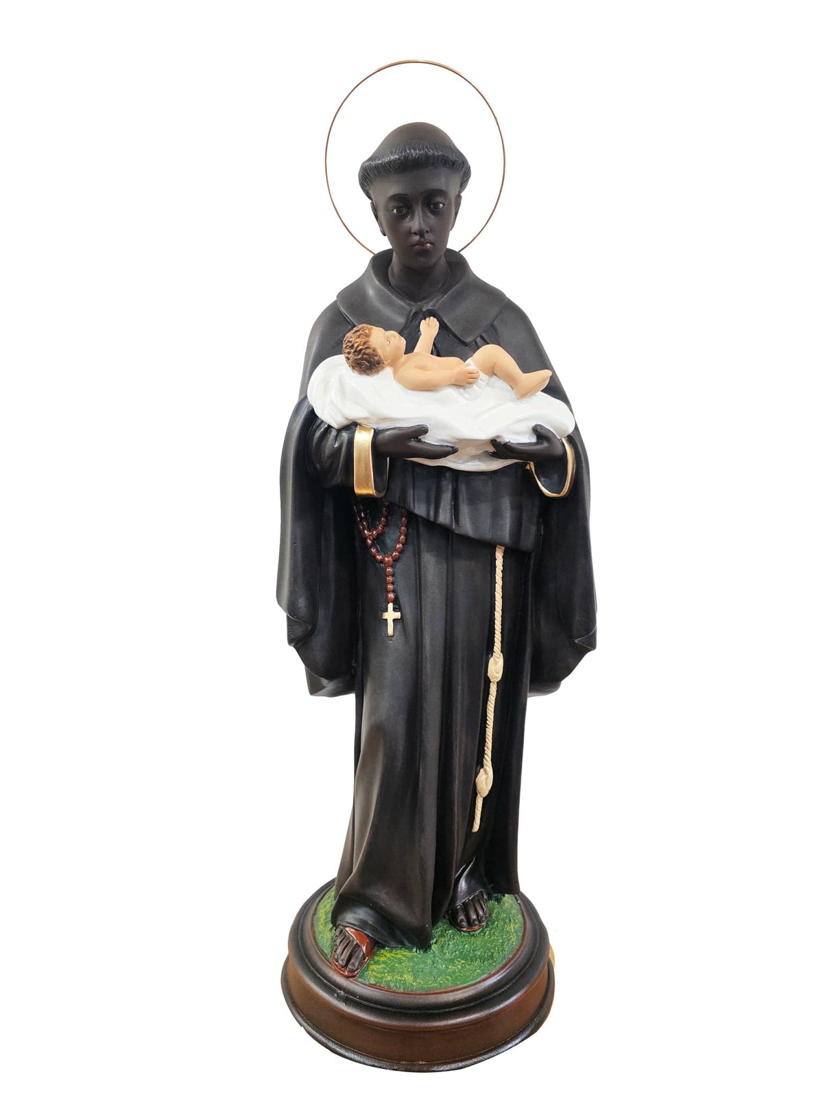 Imagem de São Benedito em Pó de Mármore 60 cm-TerraCotta Arte Sacra