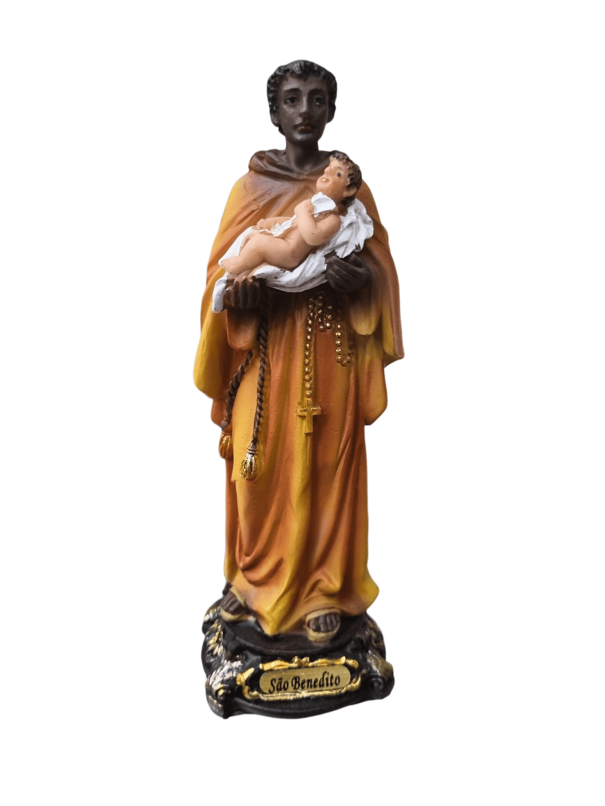 Imagem de São Benedito em Resina 12,50 cm-TerraCotta Arte Sacra