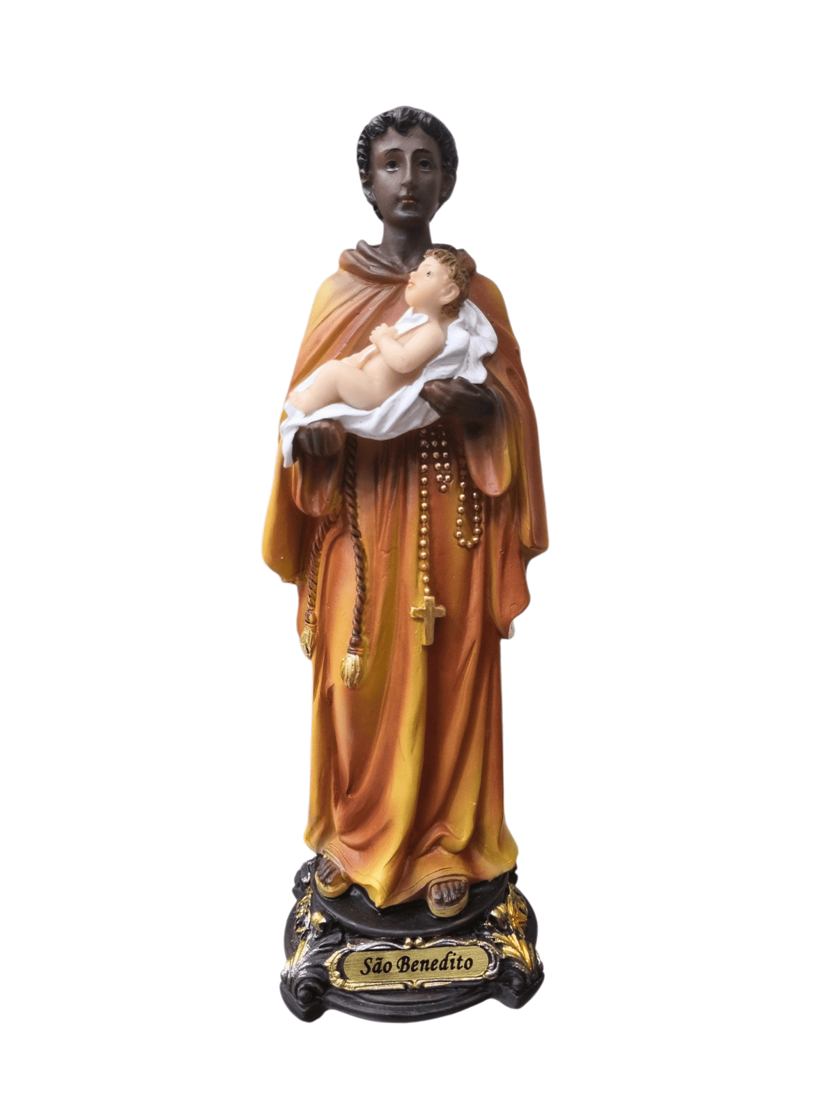 Imagem de São Benedito em Resina 20 cm-TerraCotta Arte Sacra