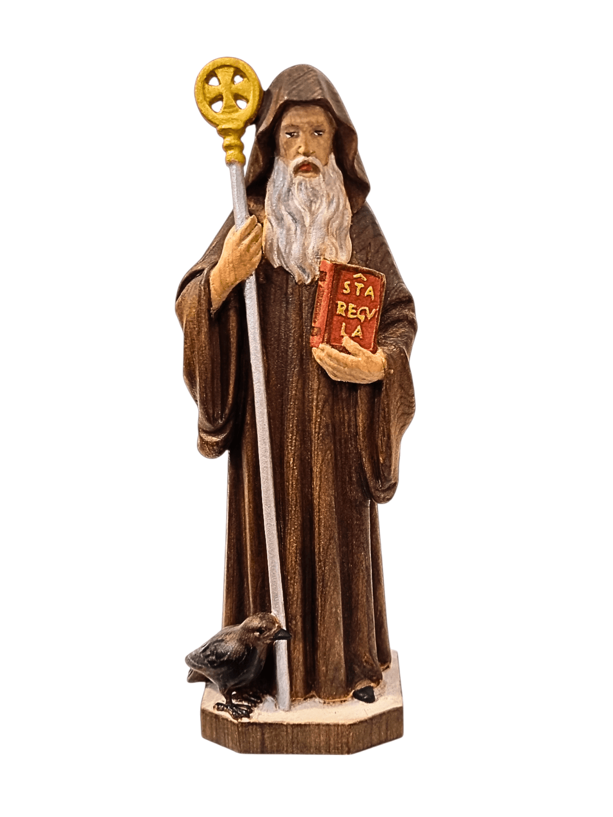 Imagem de São Bento Colorido em Madeira 20 cm-TerraCotta Arte Sacra