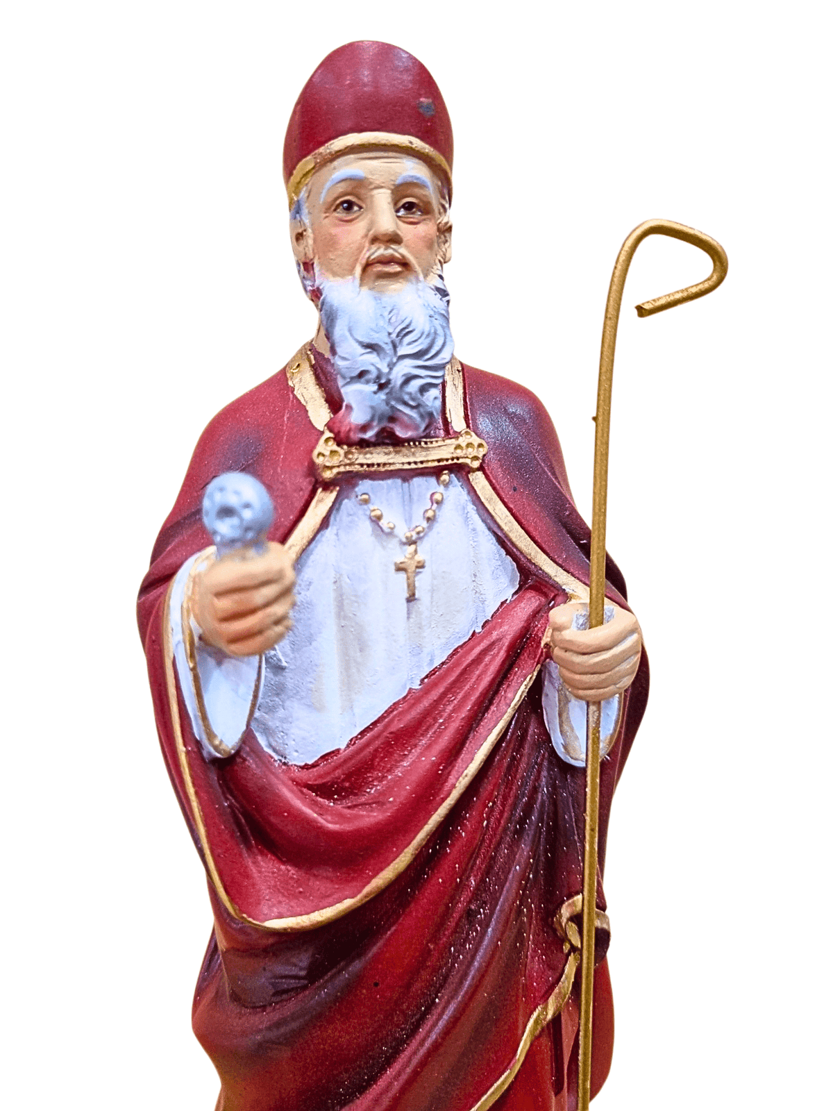 Imagem de São Brás em Pó de Mármore Colorida 20 cm-TerraCotta Arte Sacra