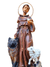 Imagem de São Francisco com Lobo em Pó de Mármore Colorida 25 cm-TerraCotta Arte Sacra
