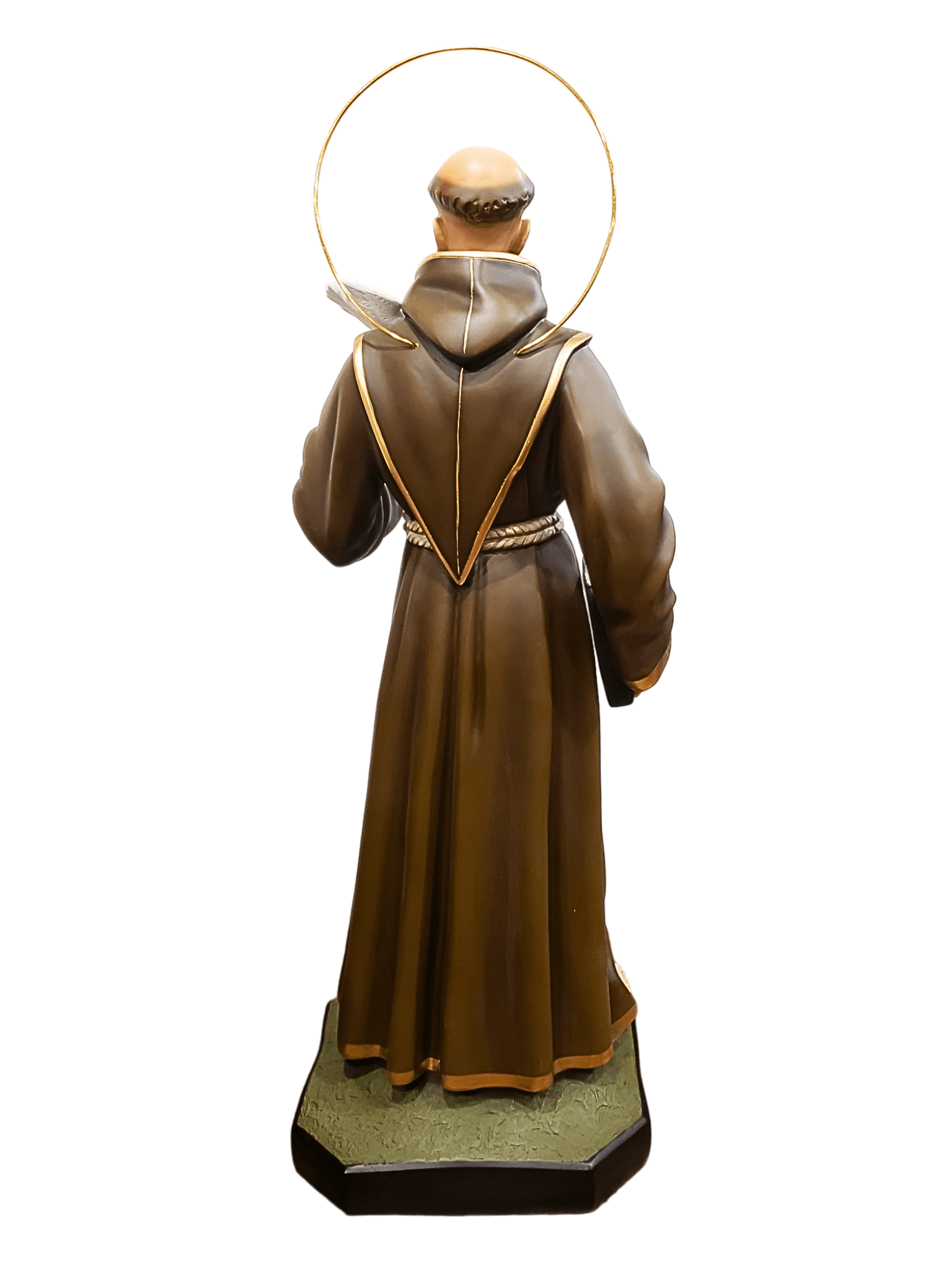 Imagem de São Francisco de Assis em Pó de Mármore Colorido 105 cm com Olhos de Vidro-TerraCotta Arte Sacra