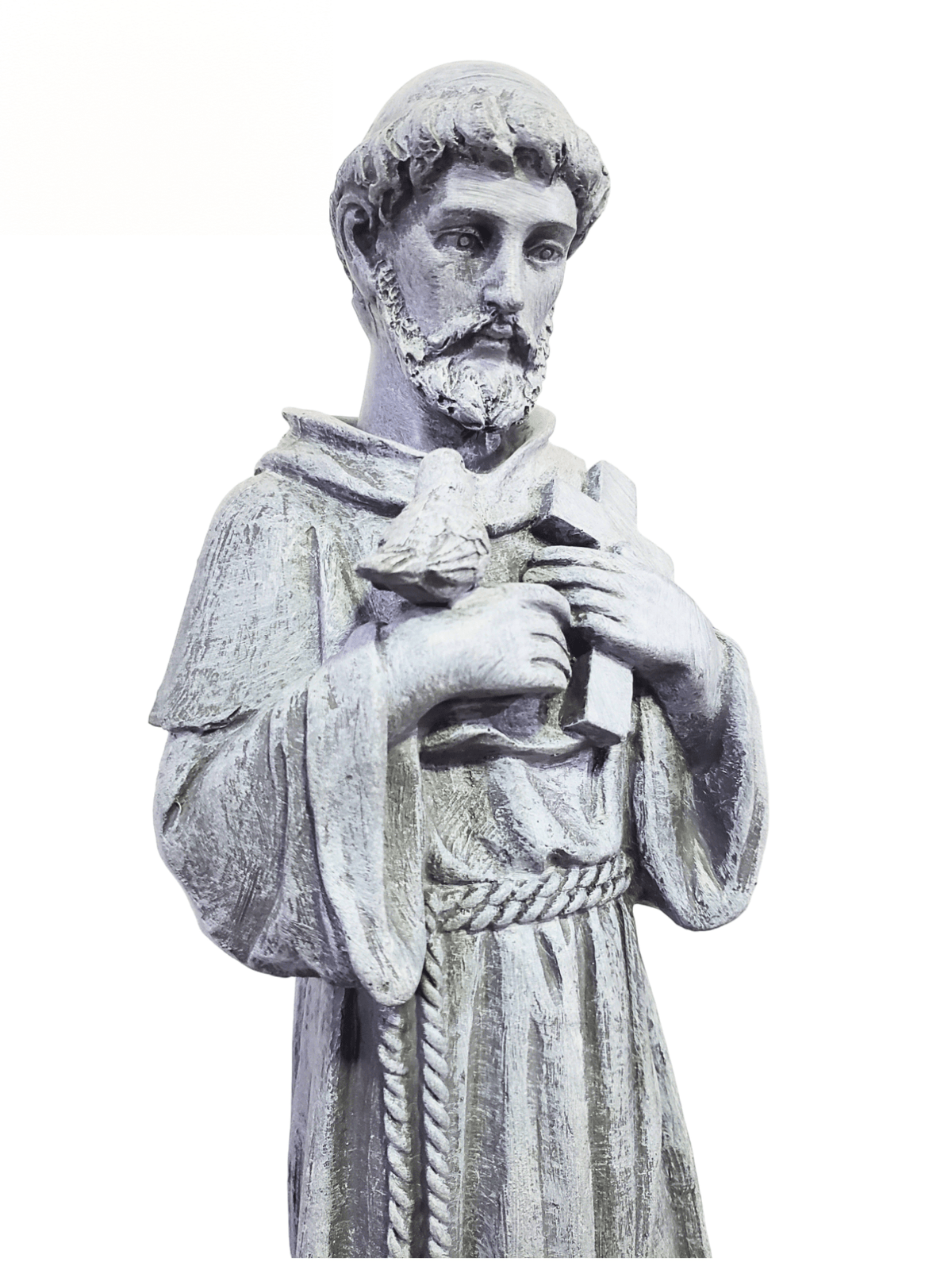 Imagem de São Francisco de Assis em Resina Estilo Pedra 50 cm-TerraCotta Arte Sacra