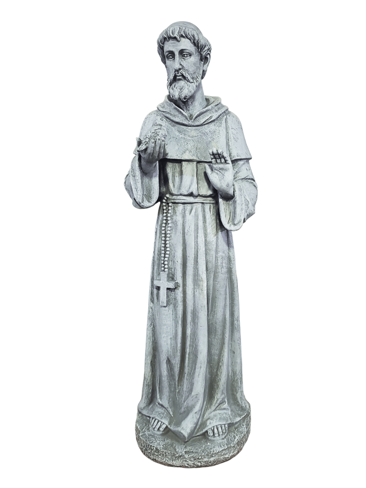 Imagem de São Francisco de Assis em Resina Estilo Pedra 70 cm-TerraCotta Arte Sacra