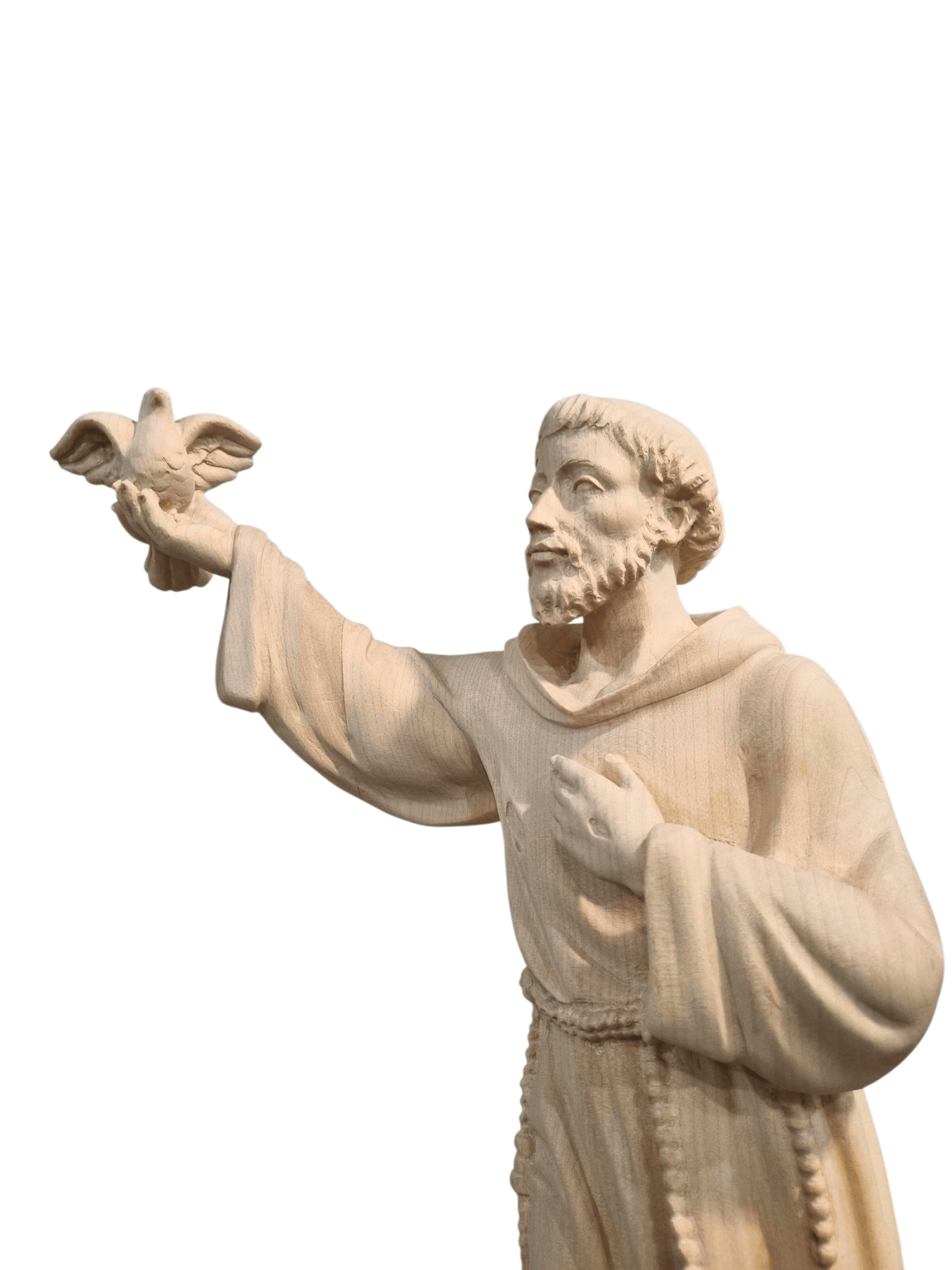 Imagem de São Francisco em Madeira Italiana Natural 40 cm-TerraCotta Arte Sacra