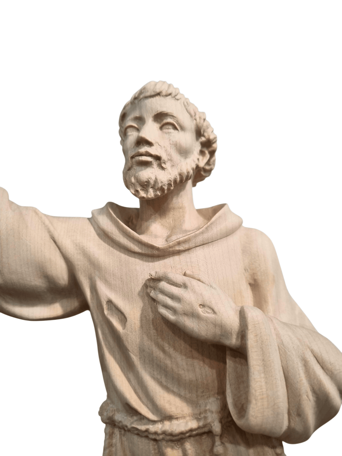Imagem de São Francisco em Madeira Italiana Natural 40 cm-TerraCotta Arte Sacra