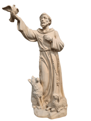 Imagem de São Francisco em Madeira Italiana Natural 40 cm-TerraCotta Arte Sacra