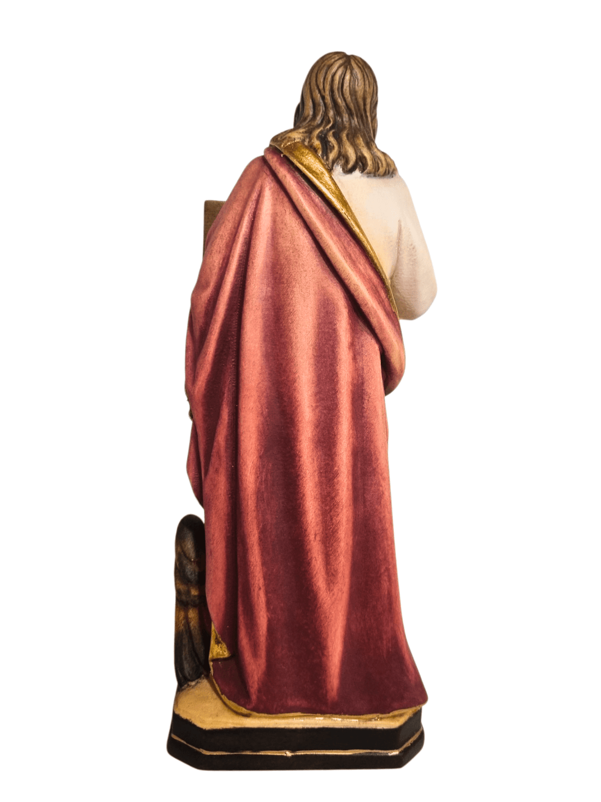 Imagem de São João Evangelista em Madeira Italiana 20 cm Colorido-TerraCotta Arte Sacra
