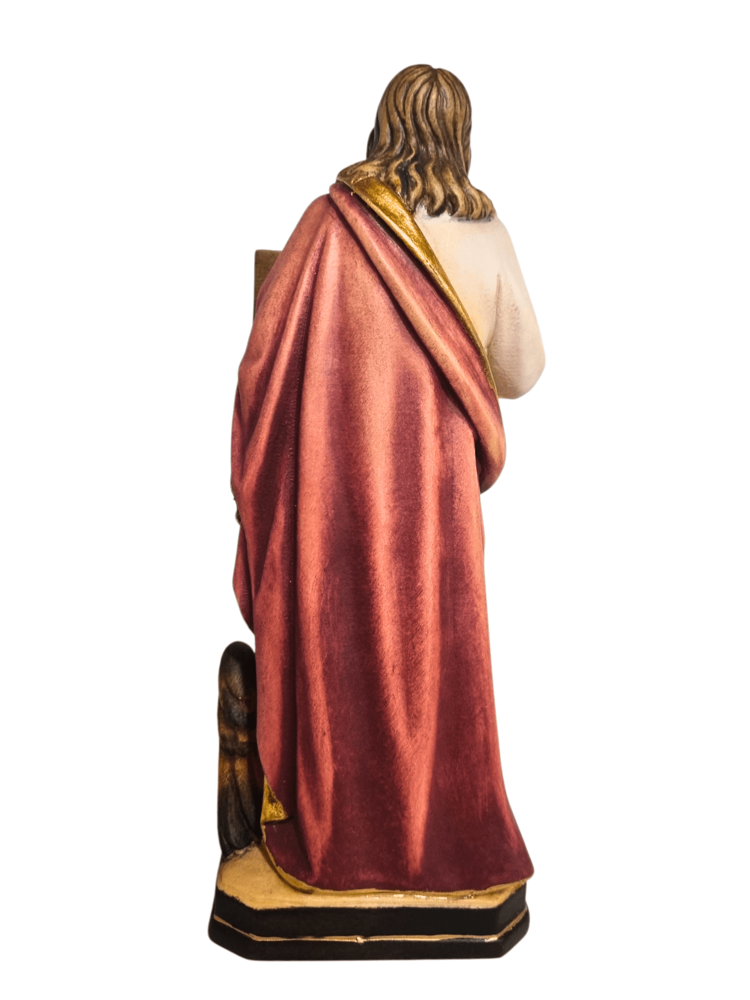 Imagem de São João Evangelista em Madeira Italiana 20 cm Colorido-TerraCotta Arte Sacra