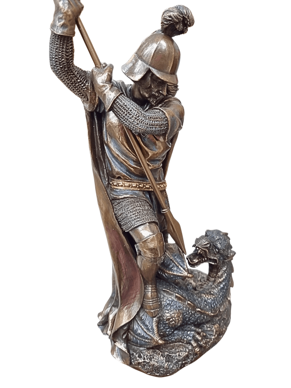 Imagem de São Jorge sem Cavalo com Acabamento em Bronze 31 cm-TerraCotta Arte Sacra