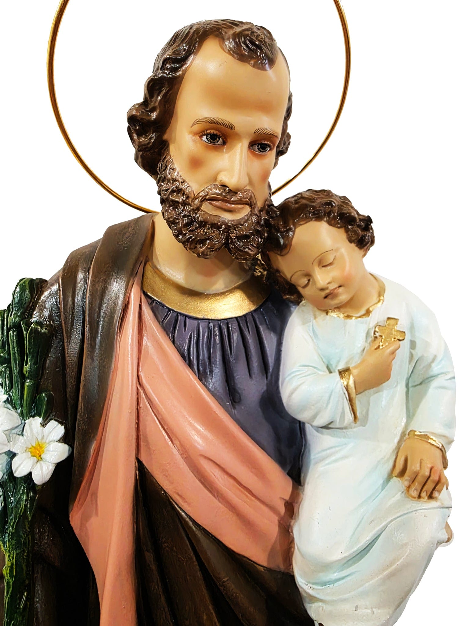 Imagem de São José 60 cm em Pó de Mármore-TerraCotta Arte Sacra