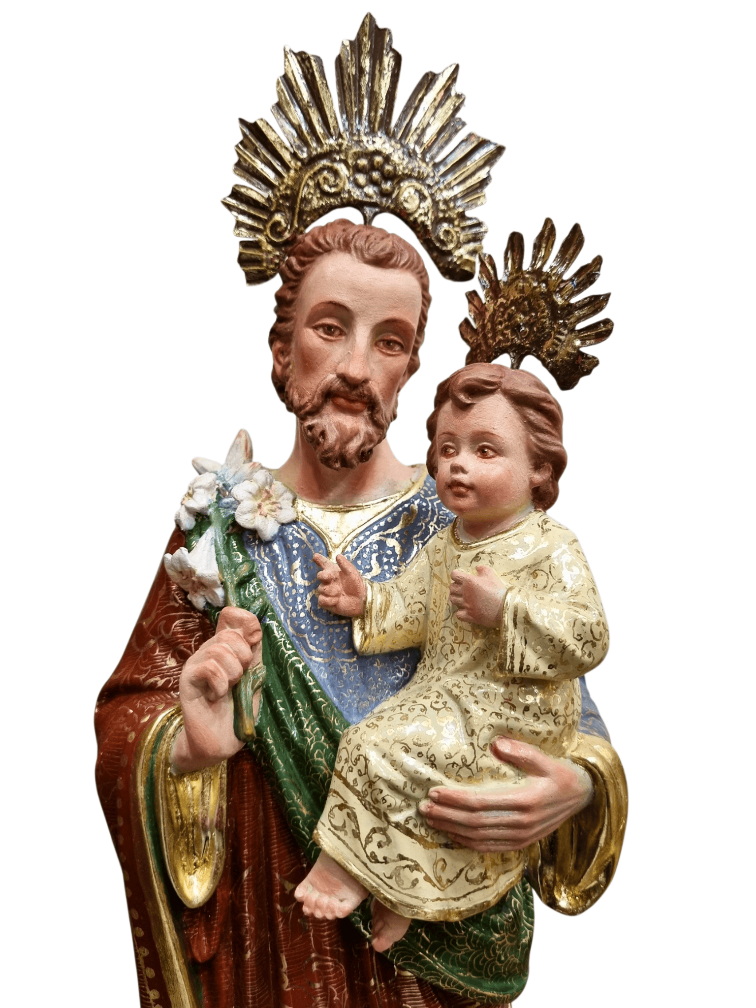 Imagem de São José Policromada 46 cm-TerraCotta Arte Sacra