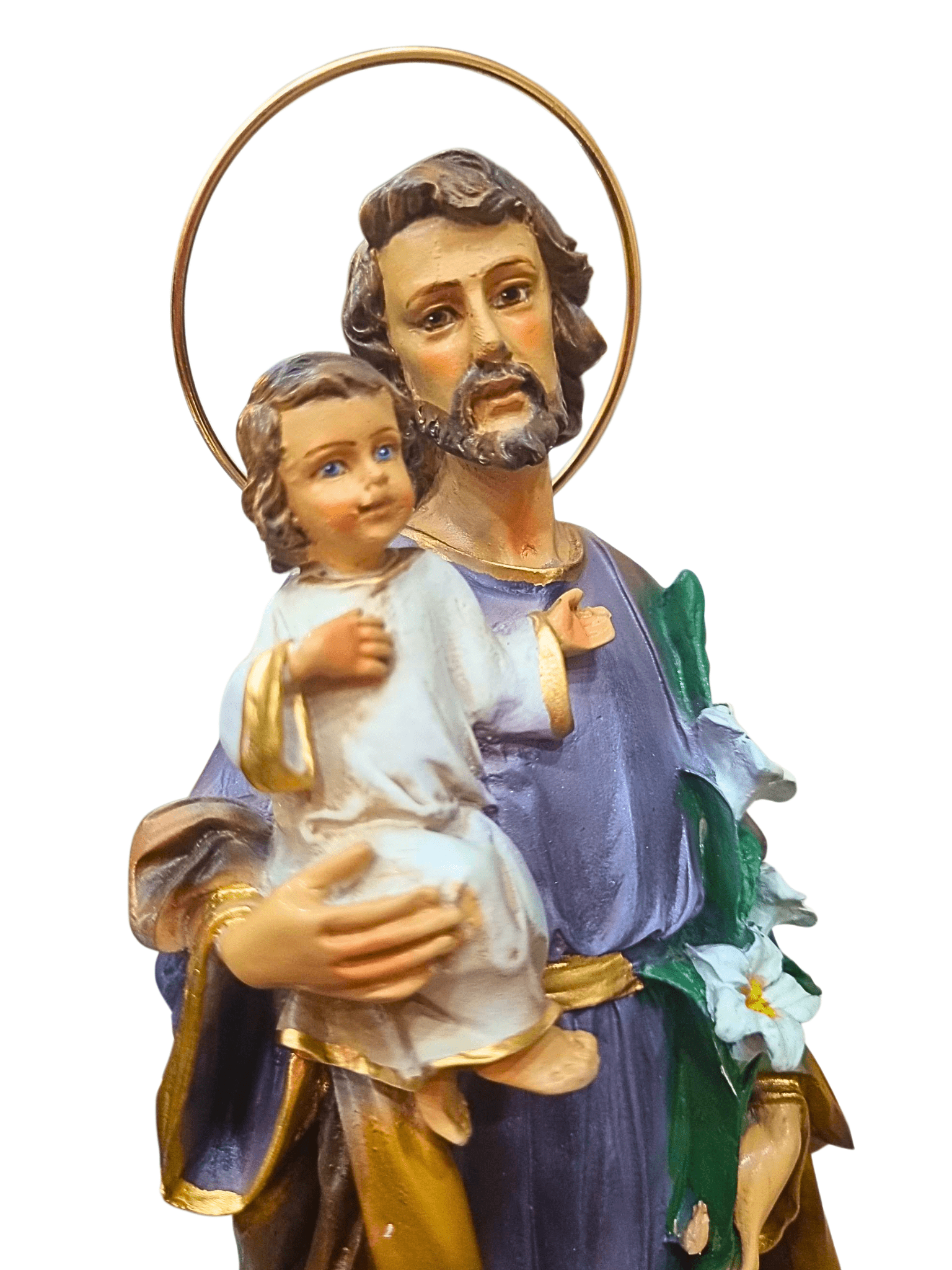 Imagem de São José em Pó de Mármore Colorida 25 cm-TerraCotta Arte Sacra