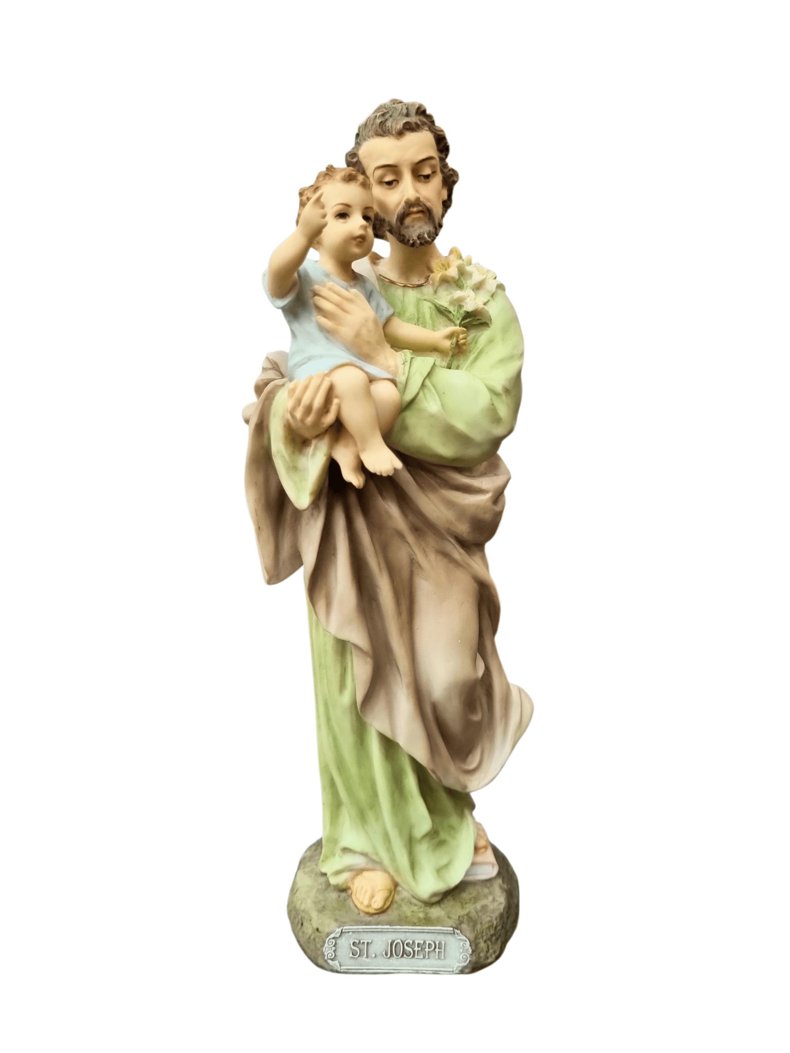 Imagem de São José em Pó de Mármore Colorido 22 cm-TerraCotta Arte Sacra