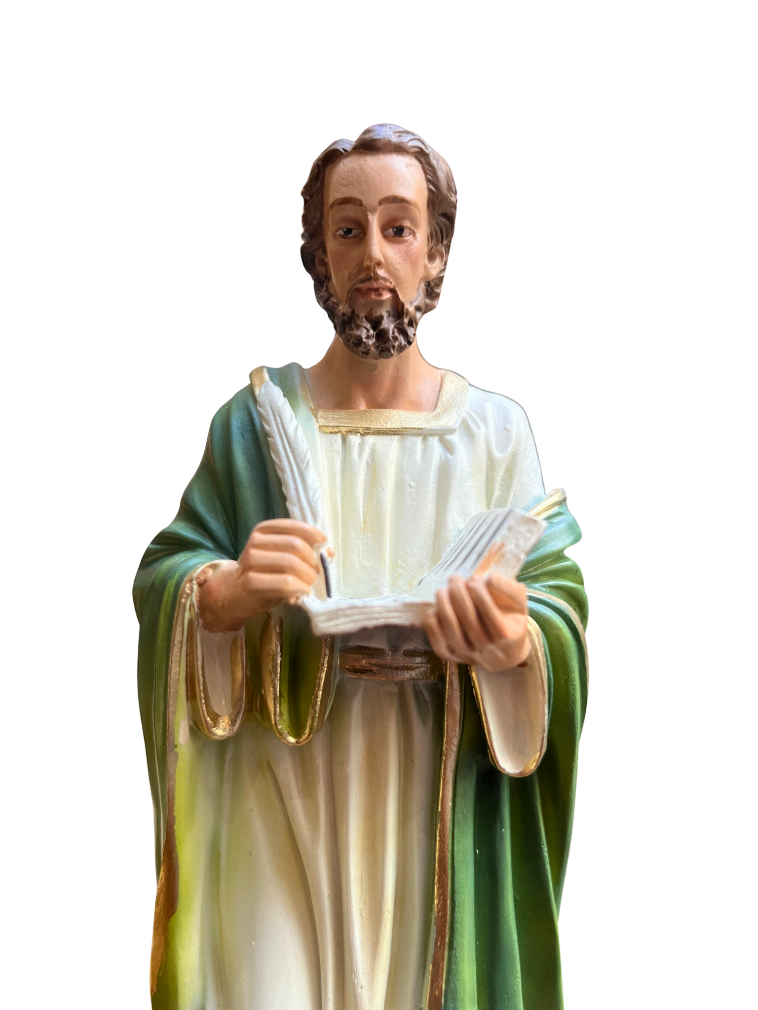 Imagem de São Lucas em Pó de Mármore Colorida 20 cm-TerraCotta Arte Sacra
