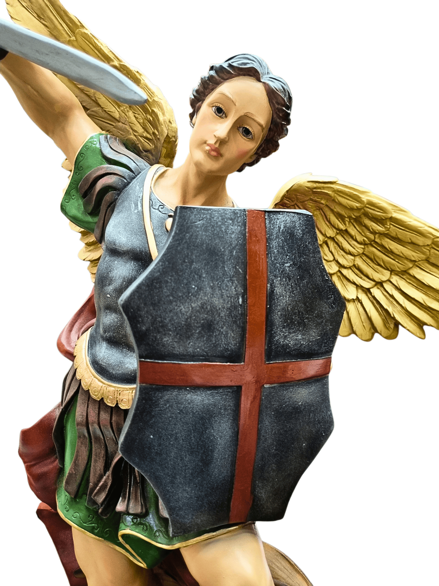 Imagem de São Miguel Arcanjo em Pó de Mármore 60 cm-TerraCotta Arte Sacra