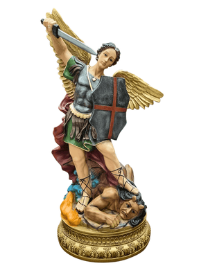 Imagem de São Miguel Arcanjo em Pó de Mármore 60 cm-TerraCotta Arte Sacra