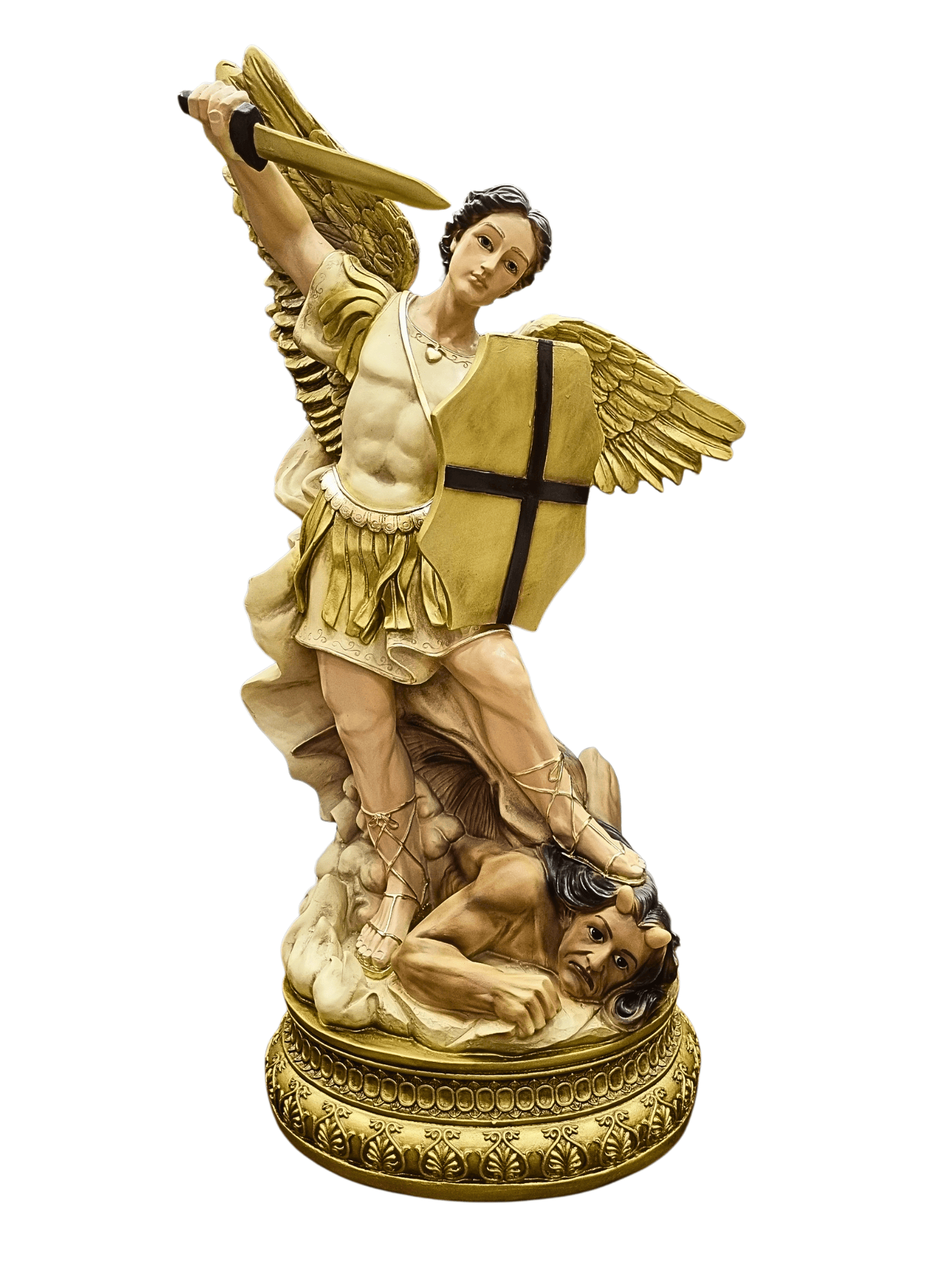 Imagem de São Miguel Arcanjo em Pó de Mármore Barroco 60 cm-TerraCotta Arte Sacra