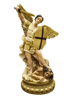 Imagem de São Miguel Arcanjo em Pó de Mármore Barroco 60 cm-TerraCotta Arte Sacra