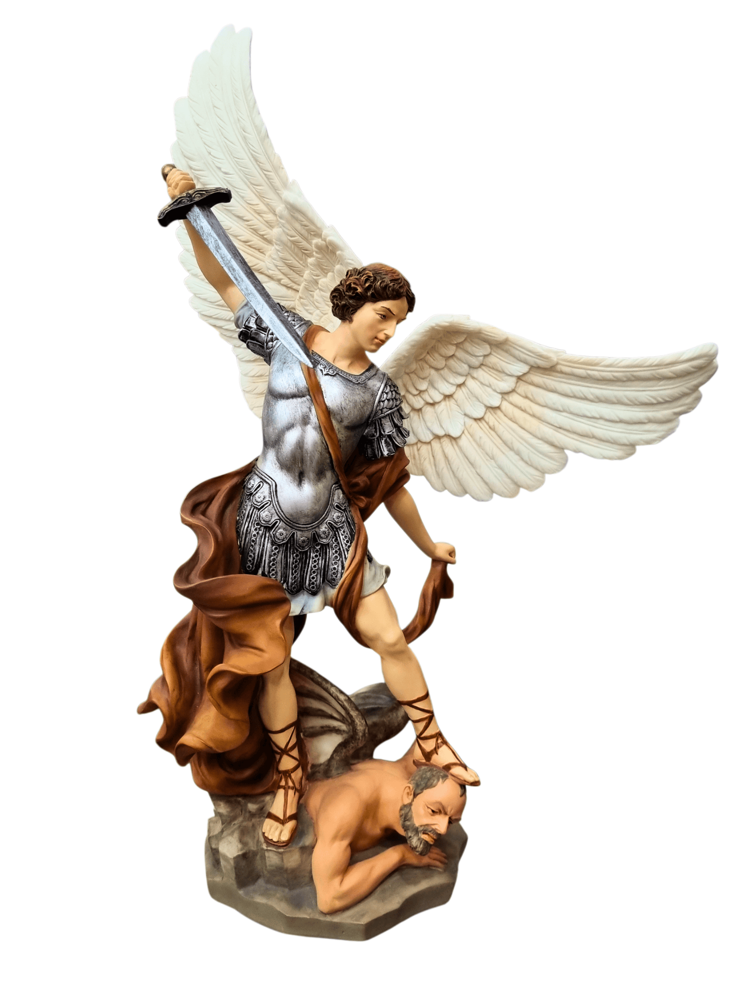 Imagem de São Miguel Arcanjo em Resina Colorida 36 cm-TerraCotta Arte Sacra