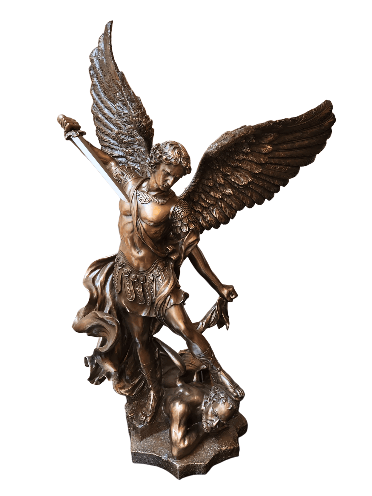 Imagem de São Miguel com Acabamento em Bronze 112 cm-TerraCotta Arte Sacra