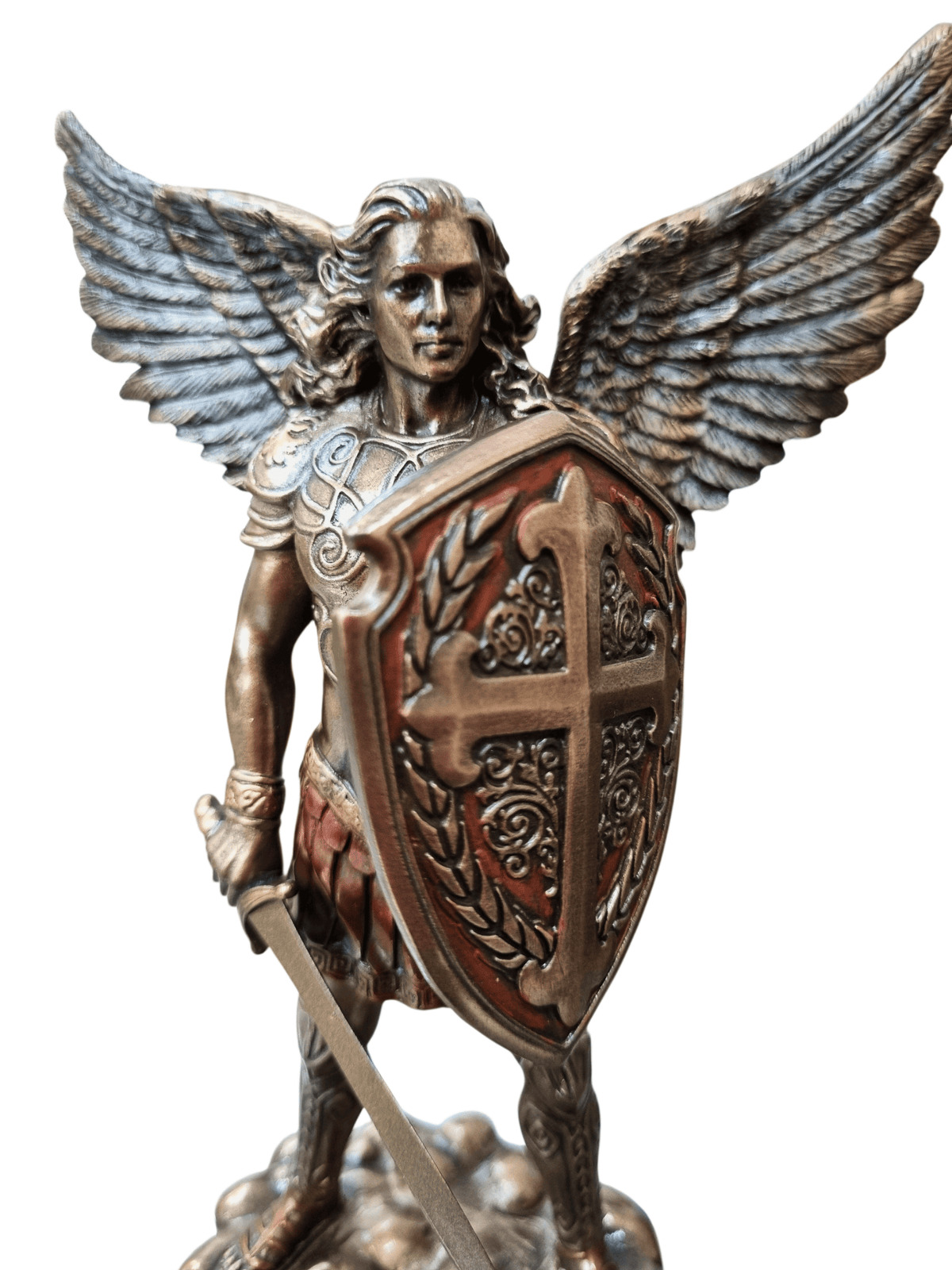 Imagem de São Miguel com Acabamento em Bronze 19 cm-TerraCotta Arte Sacra