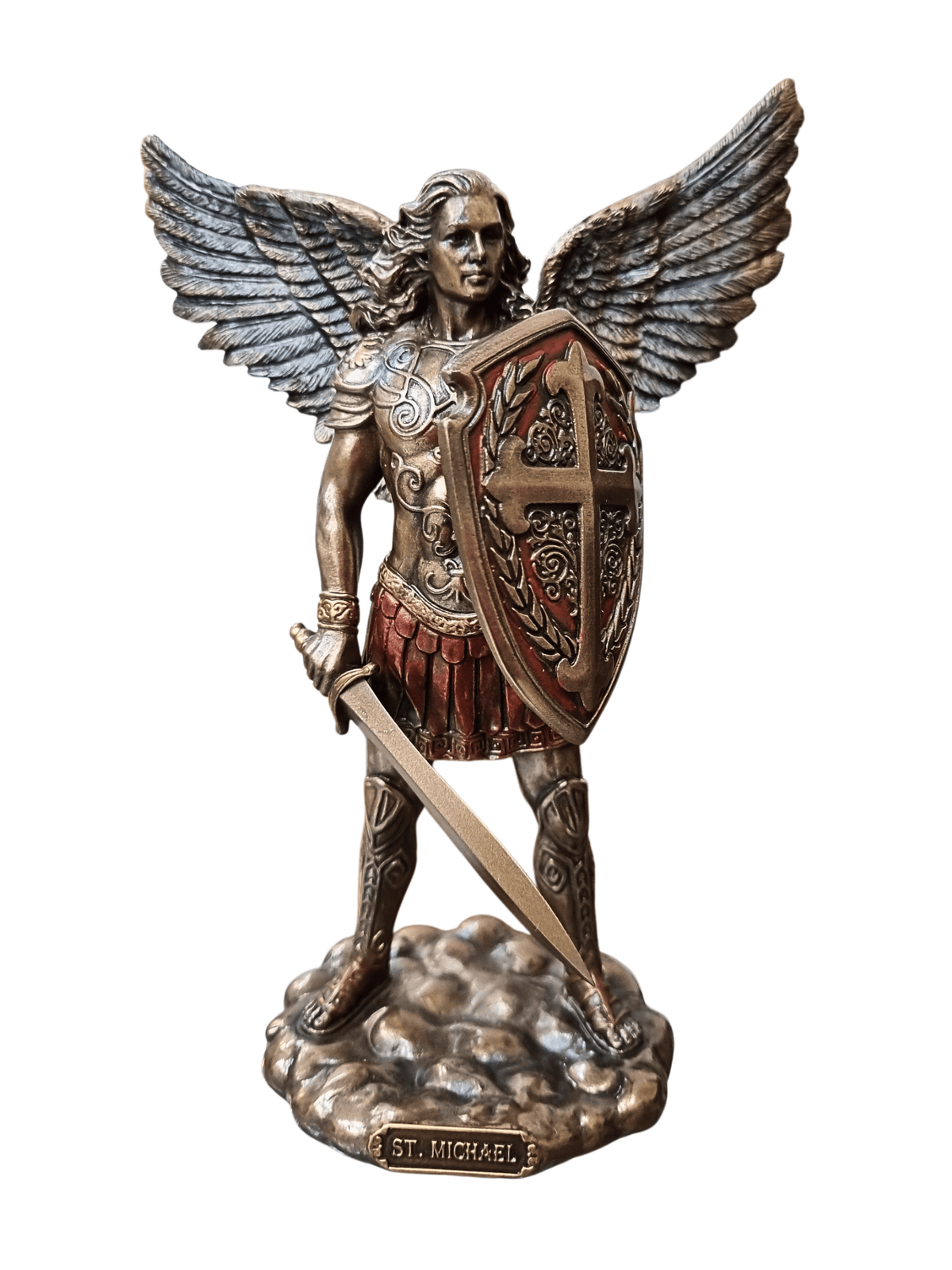 Imagem de São Miguel com Acabamento em Bronze 19 cm-TerraCotta Arte Sacra